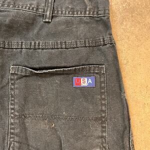 Vintage USA Works Mens Carpenter Black Pants Size 36x29